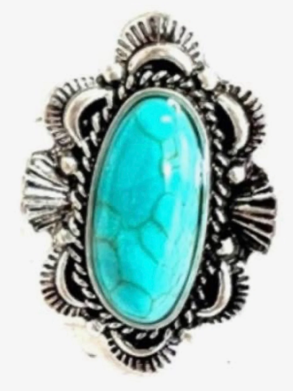 Turquoise Oval Statement Ring - Women Jewelry